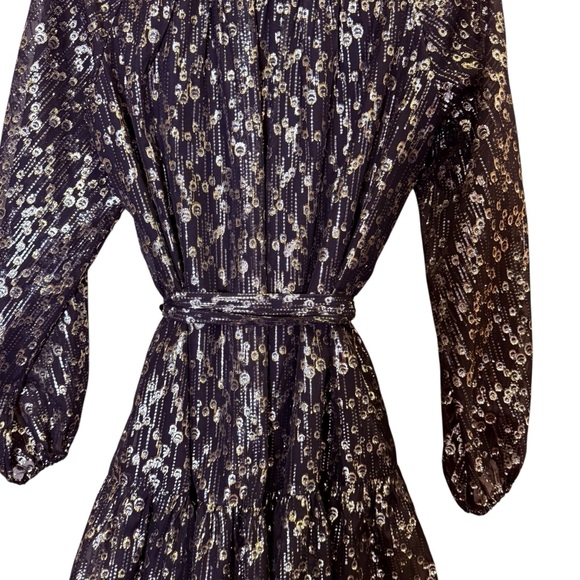 NWT Women’s ANTONIO MELANI Black/Gold Metallic Mini Dress Sz 12 - Picture 6 of 14